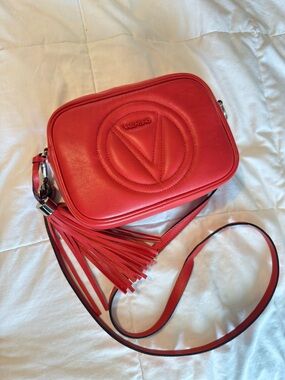 Valentino Red Leather  crossbody with tassel
